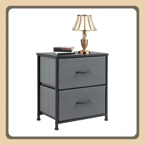 Nightstand with 2 Storage Drawers
