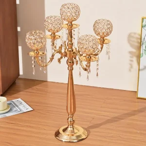 5 Arms Crystal Candelabra