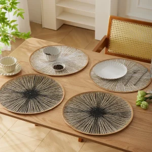 Round Burlap Macrame Placemats