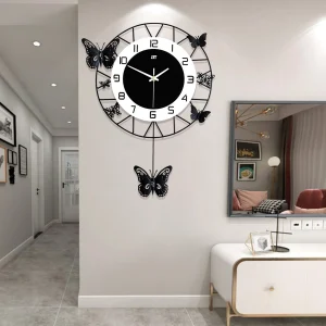 20inch Large Round Butterfly Wall-mounted Clock